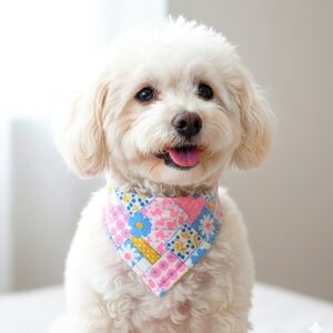 Over the Collar Vintage Flannel Dog Bandana, Small